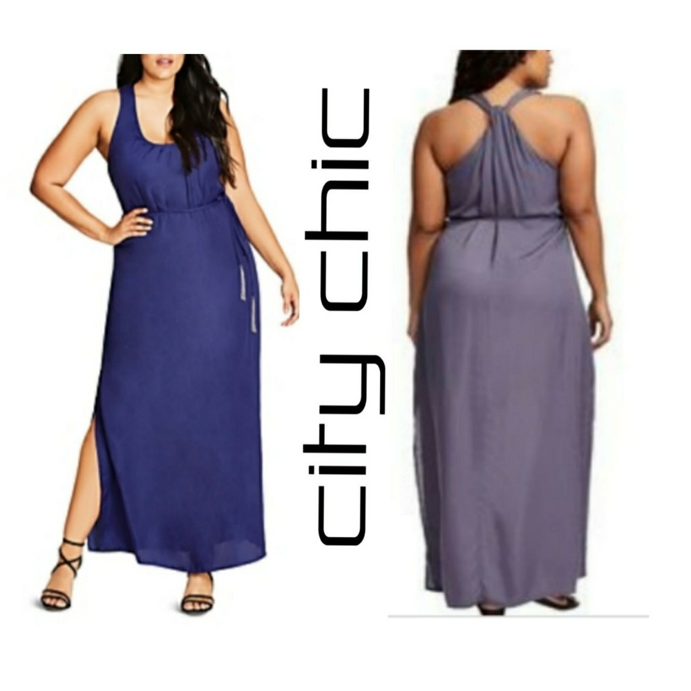 CITY CHIC KNOT BACK MAXI DRESS